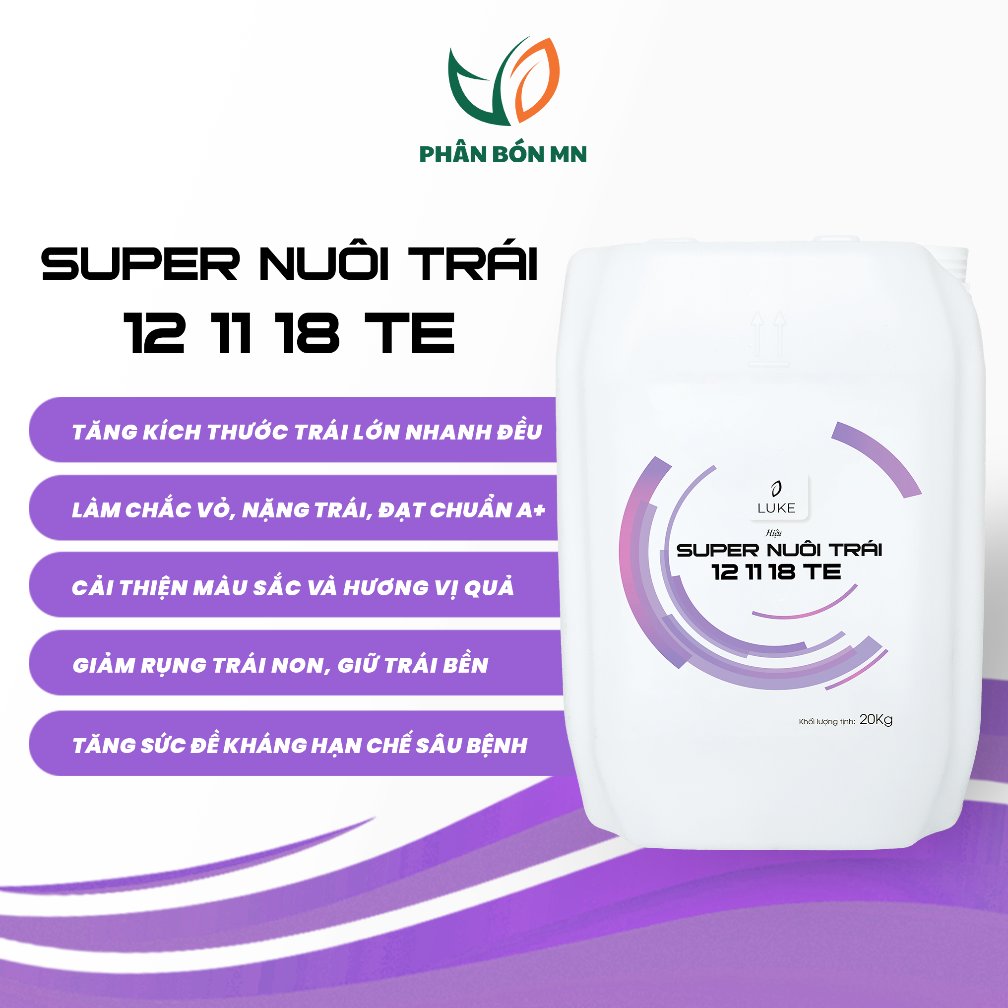 SUPER NUÔI TRÁI 12.11.18+TE (20KG) - Ảnh 2